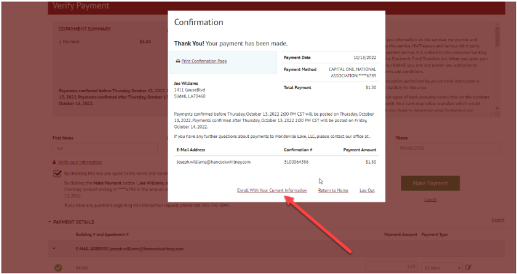Pay Deposits + Fees Mandeville Lake Apartments
